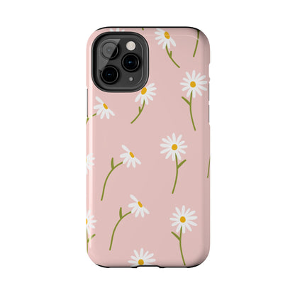 Daisy Delight Tough iPhone Case – Cute Floral Design with Dual-Layer Protection