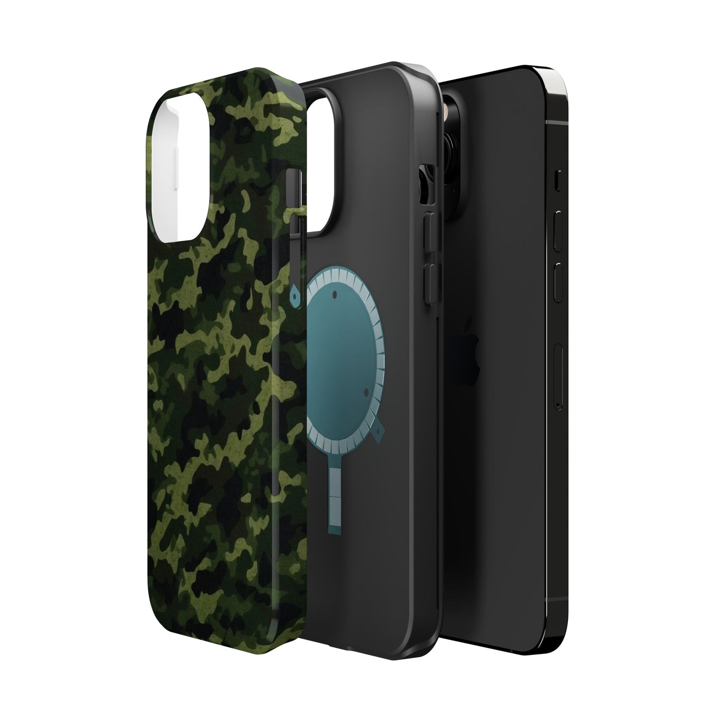 Dark Green Camouflage – MagSafe iPhone Case, Slim and Drop-Resistant