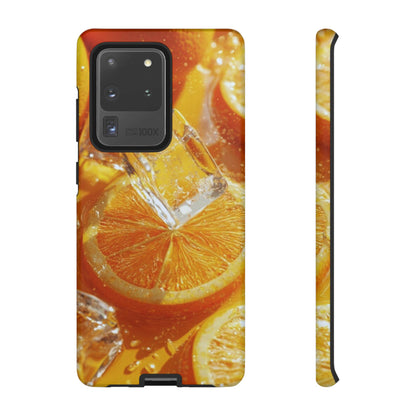 Citrus Orange Splash Samsung Galaxy Case – Dual-Layer Tough Protection, Vibrant Summer Design