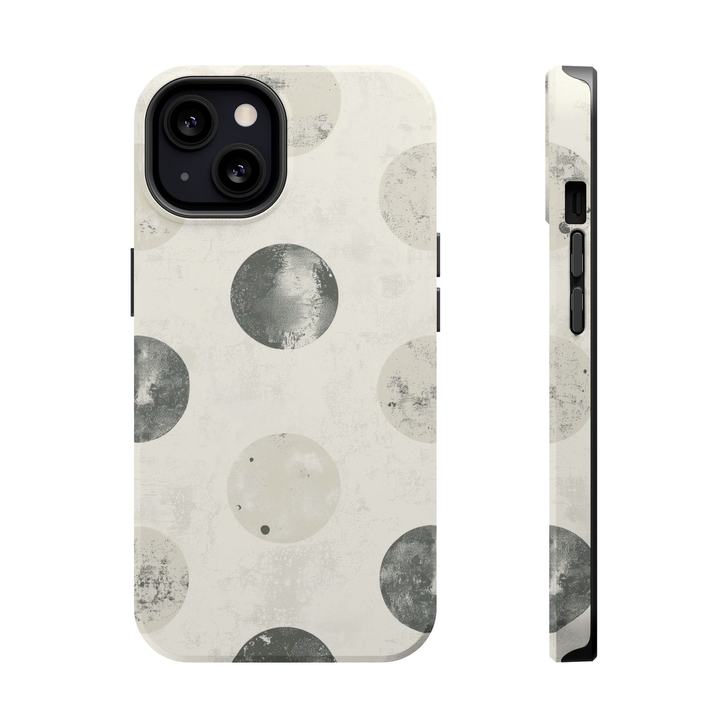 Vintage Polka Dot MagSafe iPhone Case - Neutral Retro Protective Cover