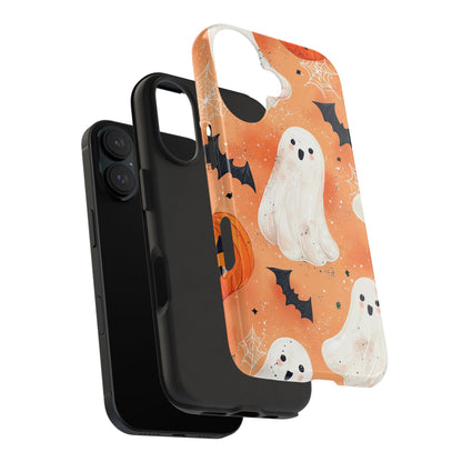 Spooky Cute Ghost iPhone Case – Halloween Ghosts, Pumpkins, Bats & Cobwebs Design