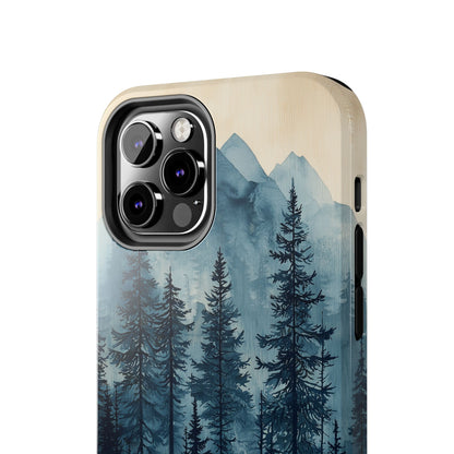 Misty Forest iPhone Case - Nature-Inspired Mountain Scene Protective Cover