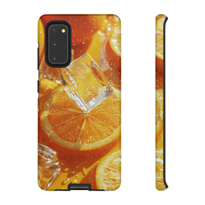 Citrus Orange Splash Samsung Galaxy Case – Dual-Layer Tough Protection, Vibrant Summer Design