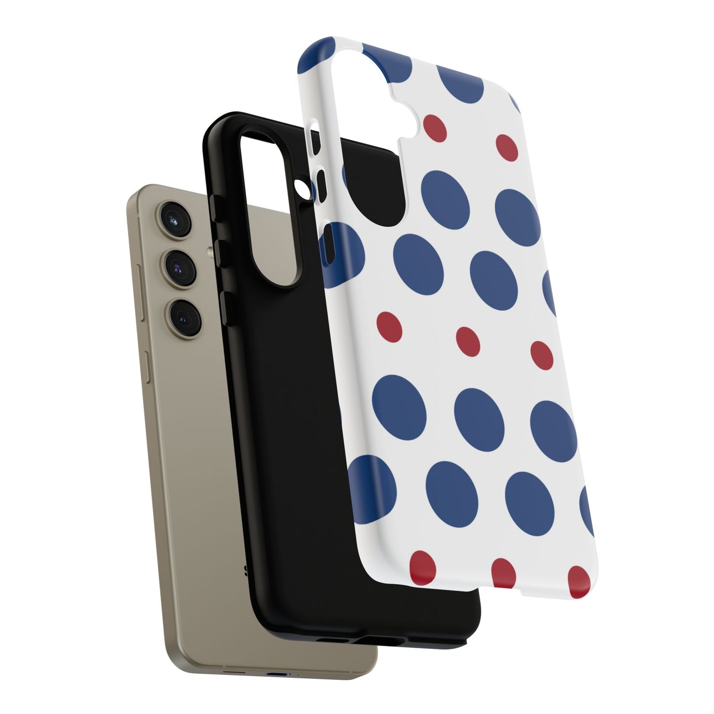 Bold Navy & Red Polka Dot Pattern – Samsung Galaxy Case