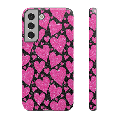 Glitter Hearts Samsung Galaxy Case