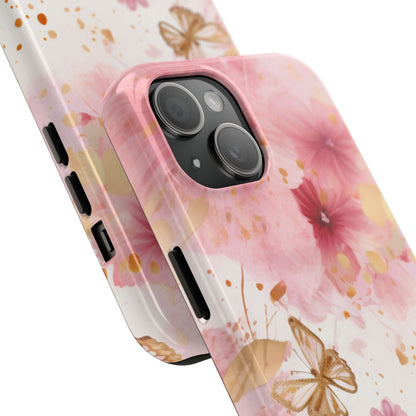 Blush Pink Floral Butterfly - iPhone Case