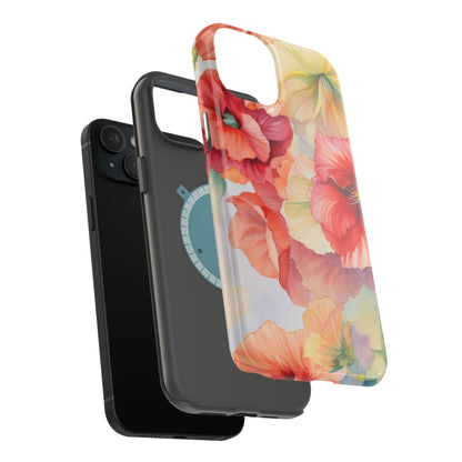 Gumamela Blush Pink Watercolor Floral – MagSafe Compatible iPhone Case