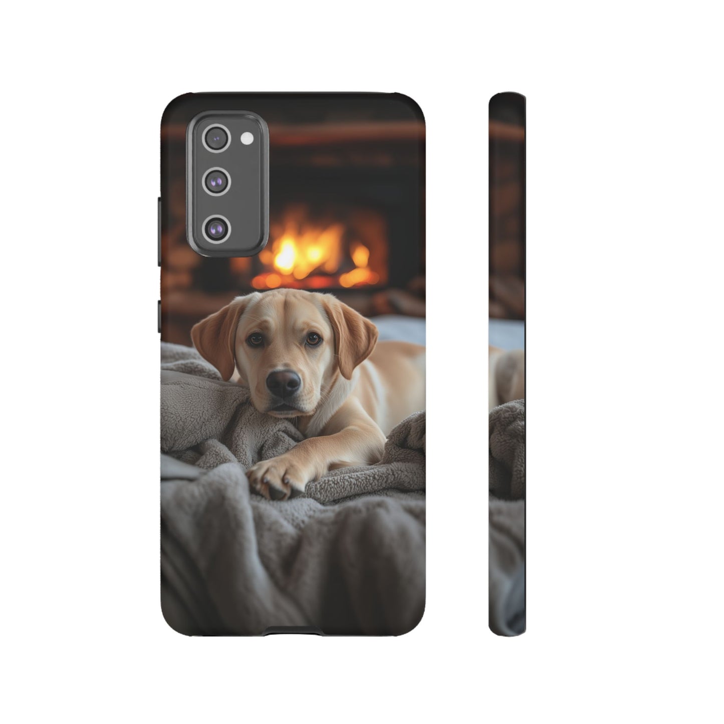 Cozy Golden Retriever by the Fireplace - Samsung Galaxy Case