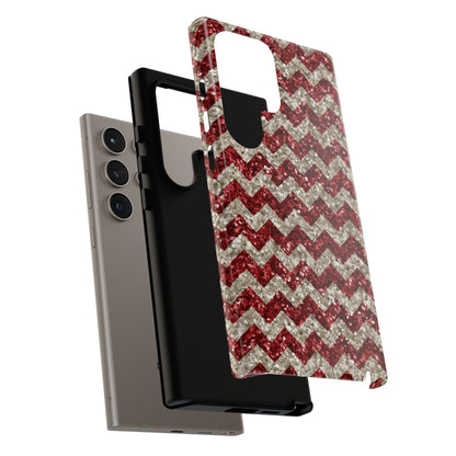 Copy of Sparkling Red & White Chevron – Glitter Illusion Samsung Galaxy Case