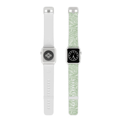  Sage Green Floral Line Art Apple Watch Band