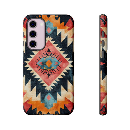 Bold Aztec Pattern Tough Samsung Galaxy Case – Vibrant Geometric Design, Dual-Layer Protection