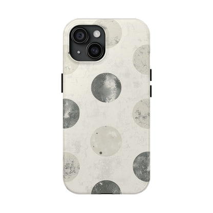 Vintage Polka Dot iPhone Case - Neutral Retro Protective Cover