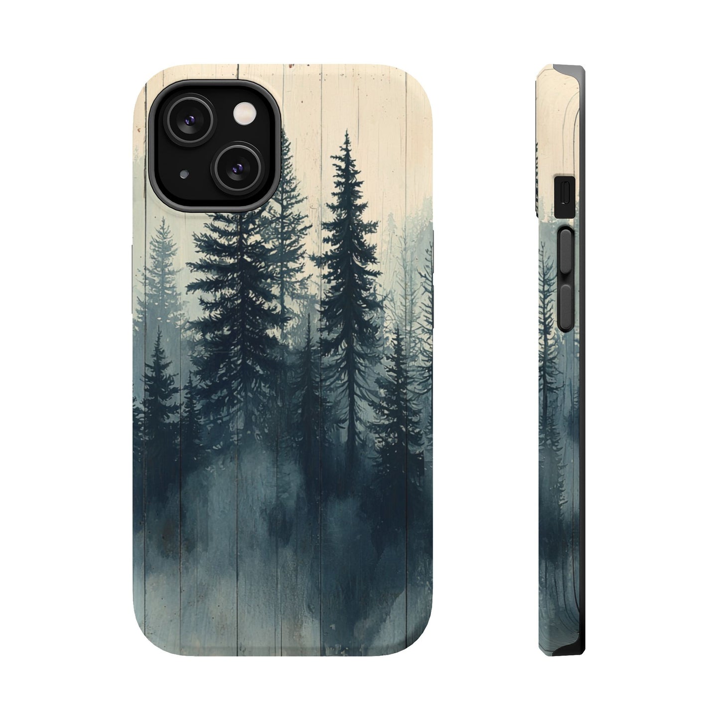 Misty Forest Wood MagSafe iPhone Case - Nature-Inspired Protective Cover