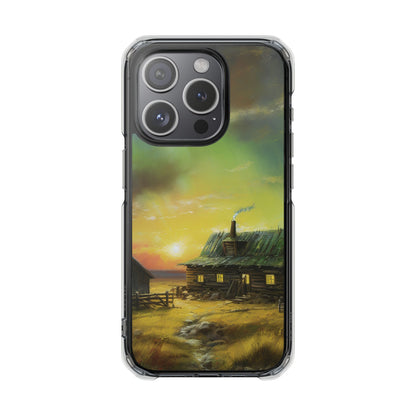 Rustic Sunset Cabin - MagSafe® Clear Impact Case - BOGO Cases