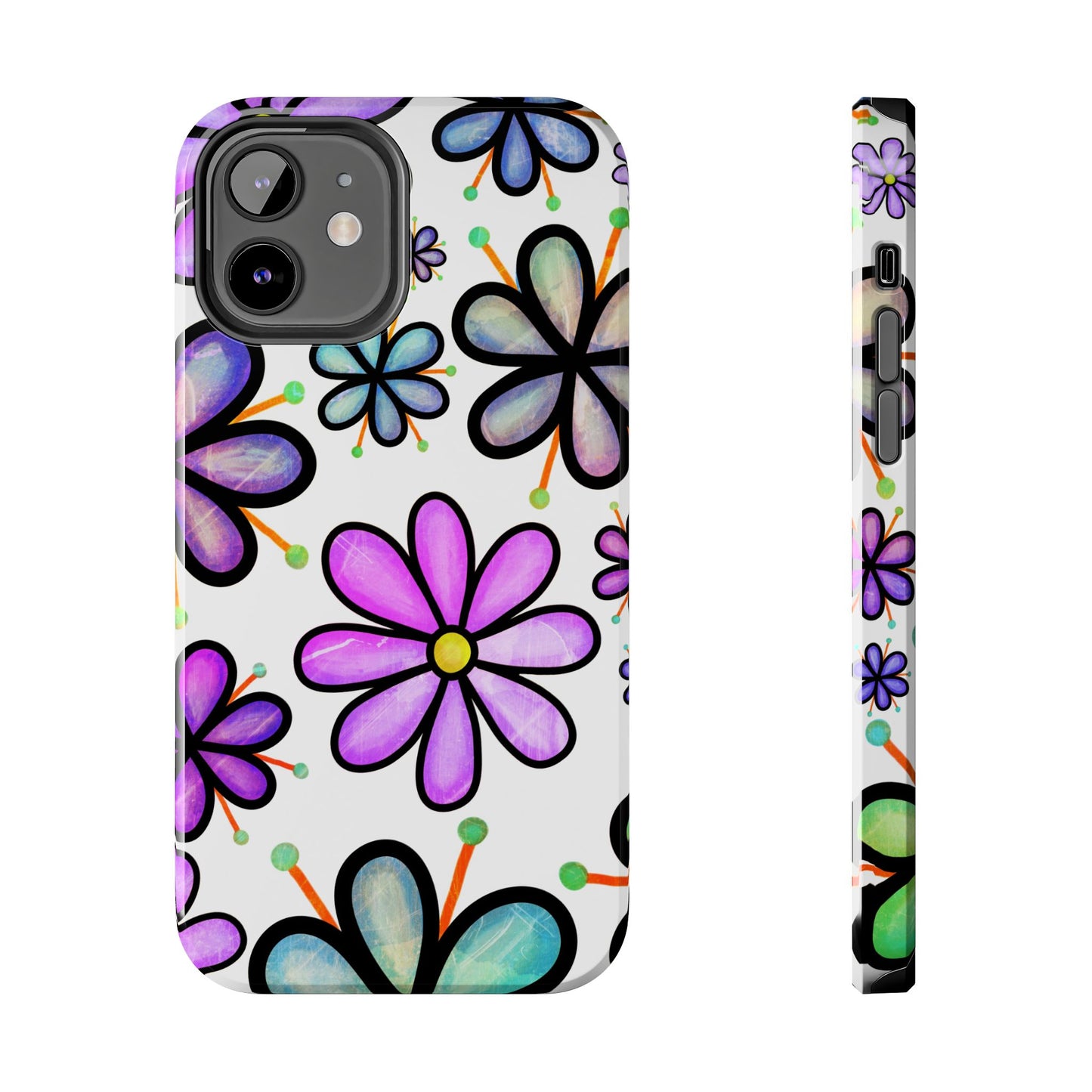 Whimsical Lavender Floral iPhone Case – Ultra-Slim, High-Gloss Finish