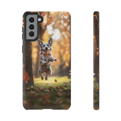 Energetic Blue Heeler Forest Pup Samsung Galaxy Case – Durable Outdoor-Inspired Design