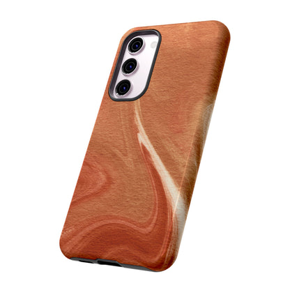 Earthy Terracotta Swirl Samsung Galaxy Case – Warm Marble Texture Design