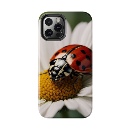 iPhone Case: Ladybug on White Daisy