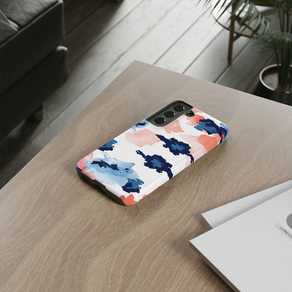 Abstract Coral & Navy Watercolor Design – Samsung Galaxy Case