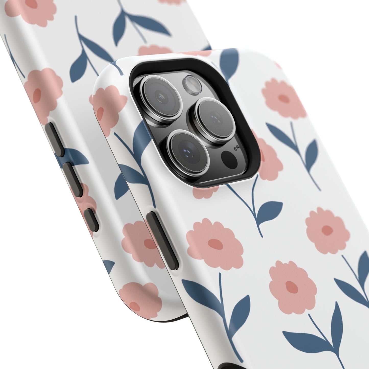 Playful Pink Floral Tough MagSafe  iPhone Case – Soft Pastel Design, Slim & Shockproof