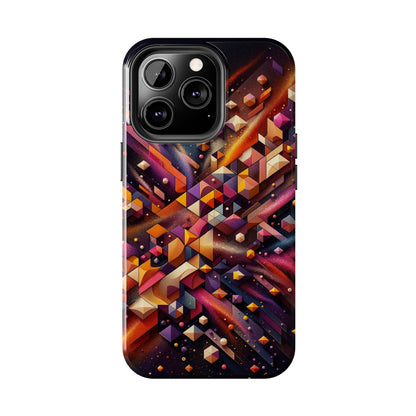 Geometric Galaxy iPhone Case - Abstract Cosmic Protective Cover - Retro Gamer