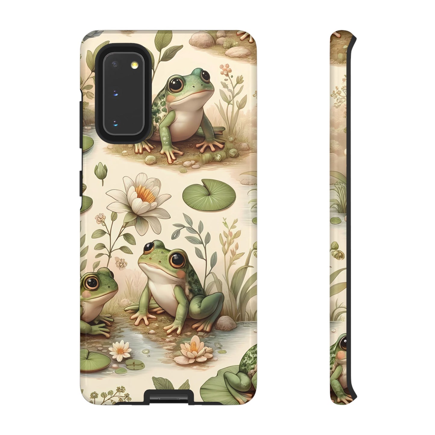 Cute Frogs Phone Case - Pond Pals Frolic - Charming Frog Lily Pad Phone Case for iPhone, Google & Samsung! Great Gift For Any Frog Lover!