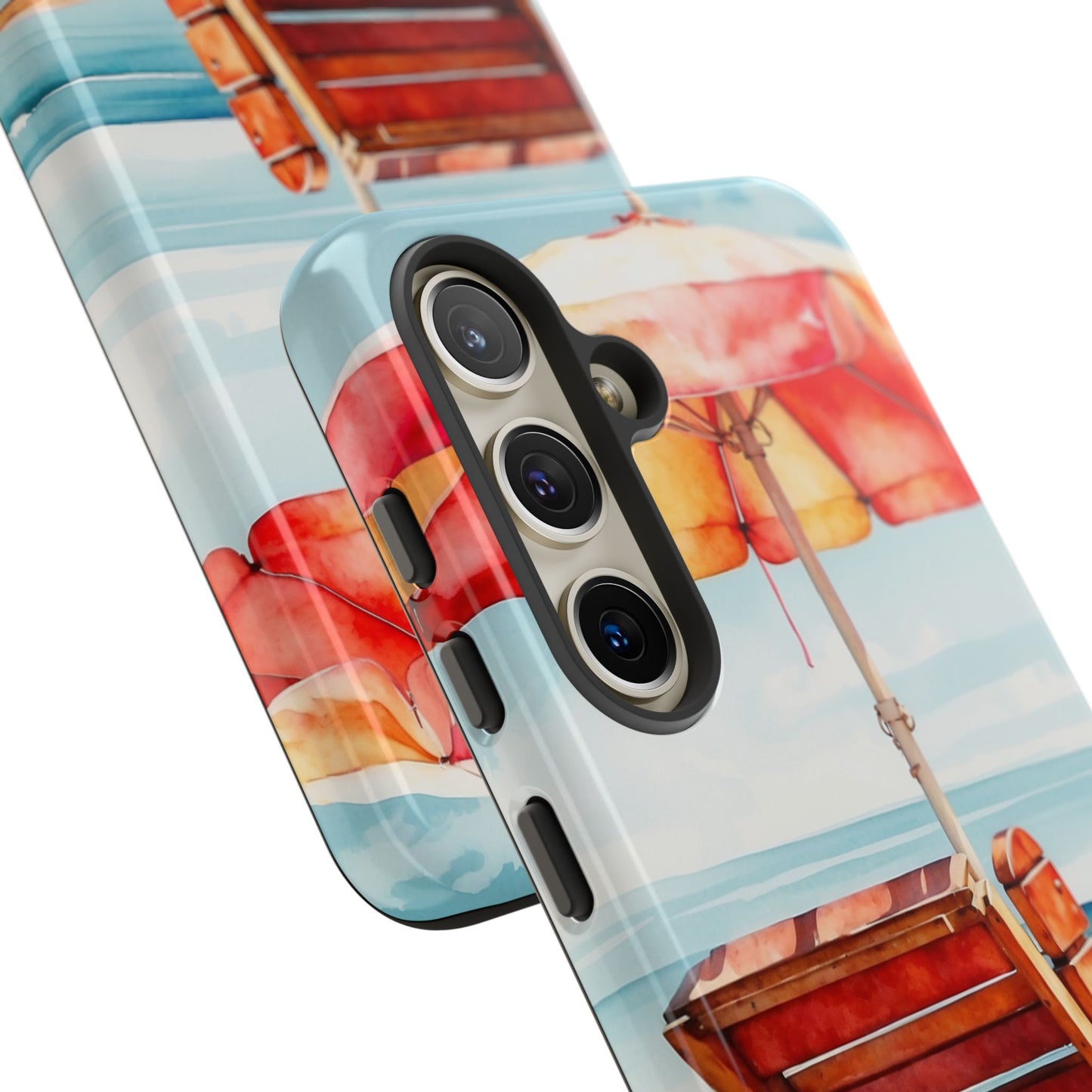 Beachfront Sunset Lounge Samsung Galaxy Case – Vibrant Watercolor Design