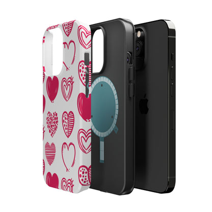 Funky Pink Hearts – MagSafe iPhone Case