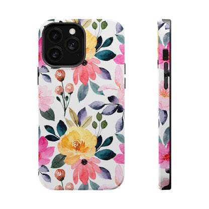 Blossoming Beauty – MagSafe Case with Pastel Floral Watercolor Design