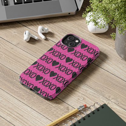 XOXO Glitter Hearts iPhone Case