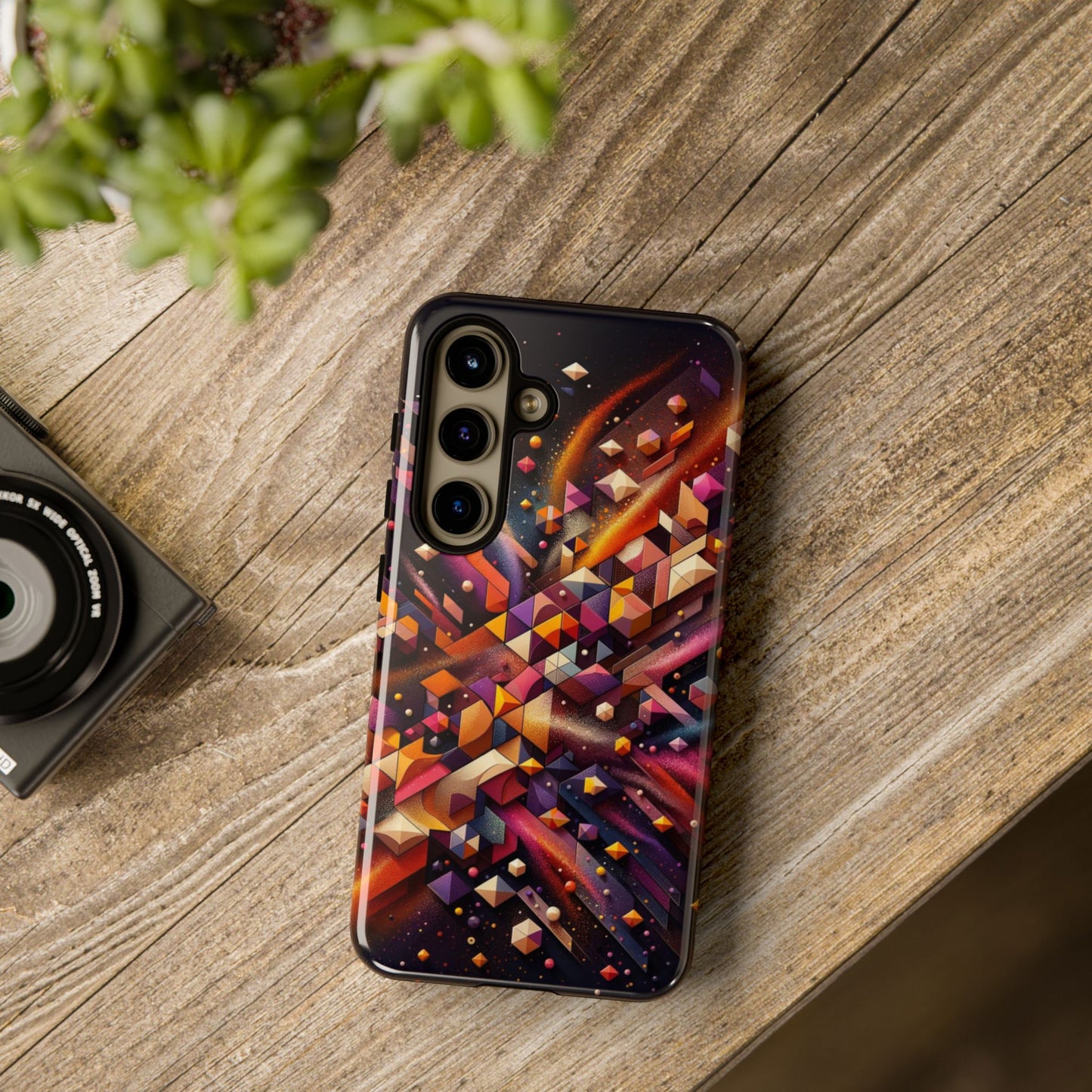 Vibrant Geometric Case | Futuristic Cosmic Art