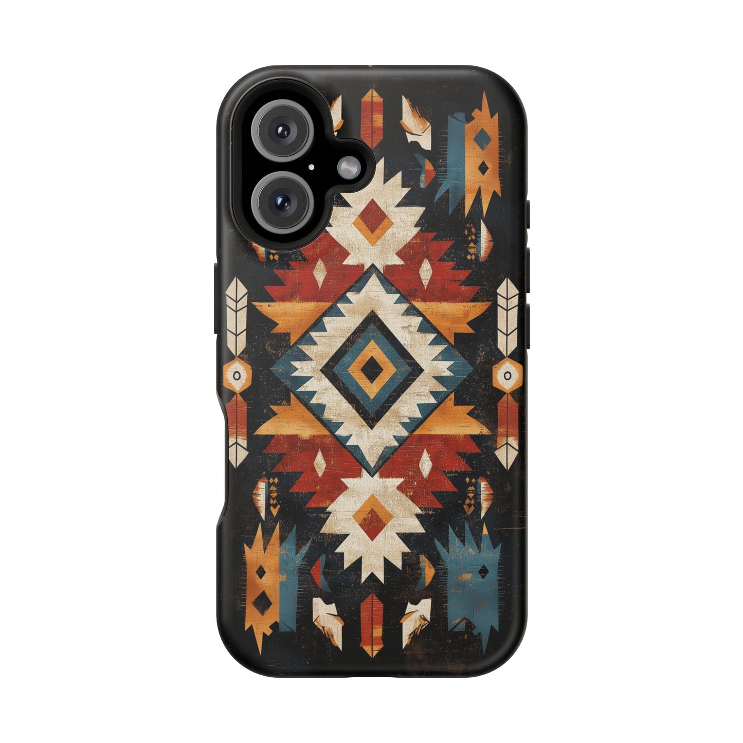 Southwestern Arrow & Diamond Tough MagSafe iPhone Case – Bold Tribal Design, Dual-Layer Protection