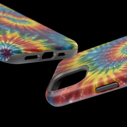 Retro Rainbow Tie-Dye MagSafe Case – Swirl Design