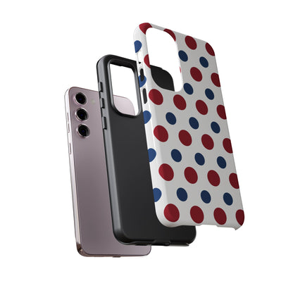 Patriotic Navy, White, and Red Polka Dot Samsung Galaxy Case