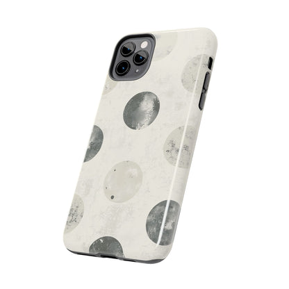 Vintage Polka Dot iPhone Case - Neutral Retro Protective Cover