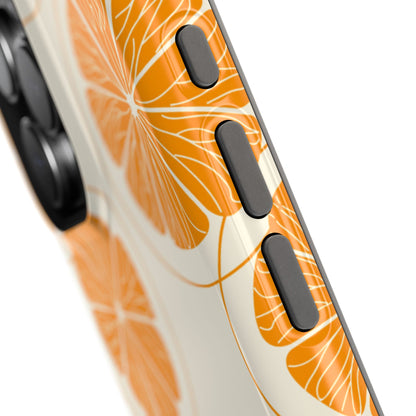 Citrus Burst Pattern Tough MagSafe iPhone Case – Bold Orange Design, Shockproof Protection