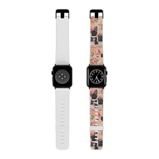 Floral French Bulldogs  Apple Watch Band