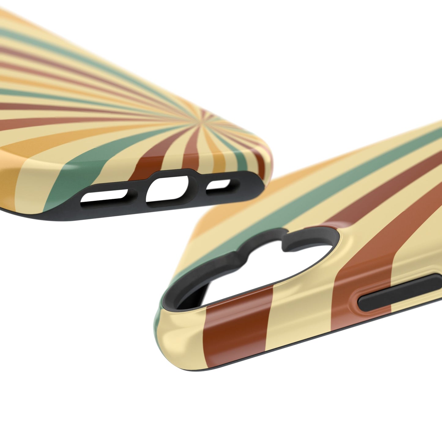 Earthy Retro Swirl MagSafe iPhone Case – Dual-Layer Protection with 70s-Inspired Earth Tones