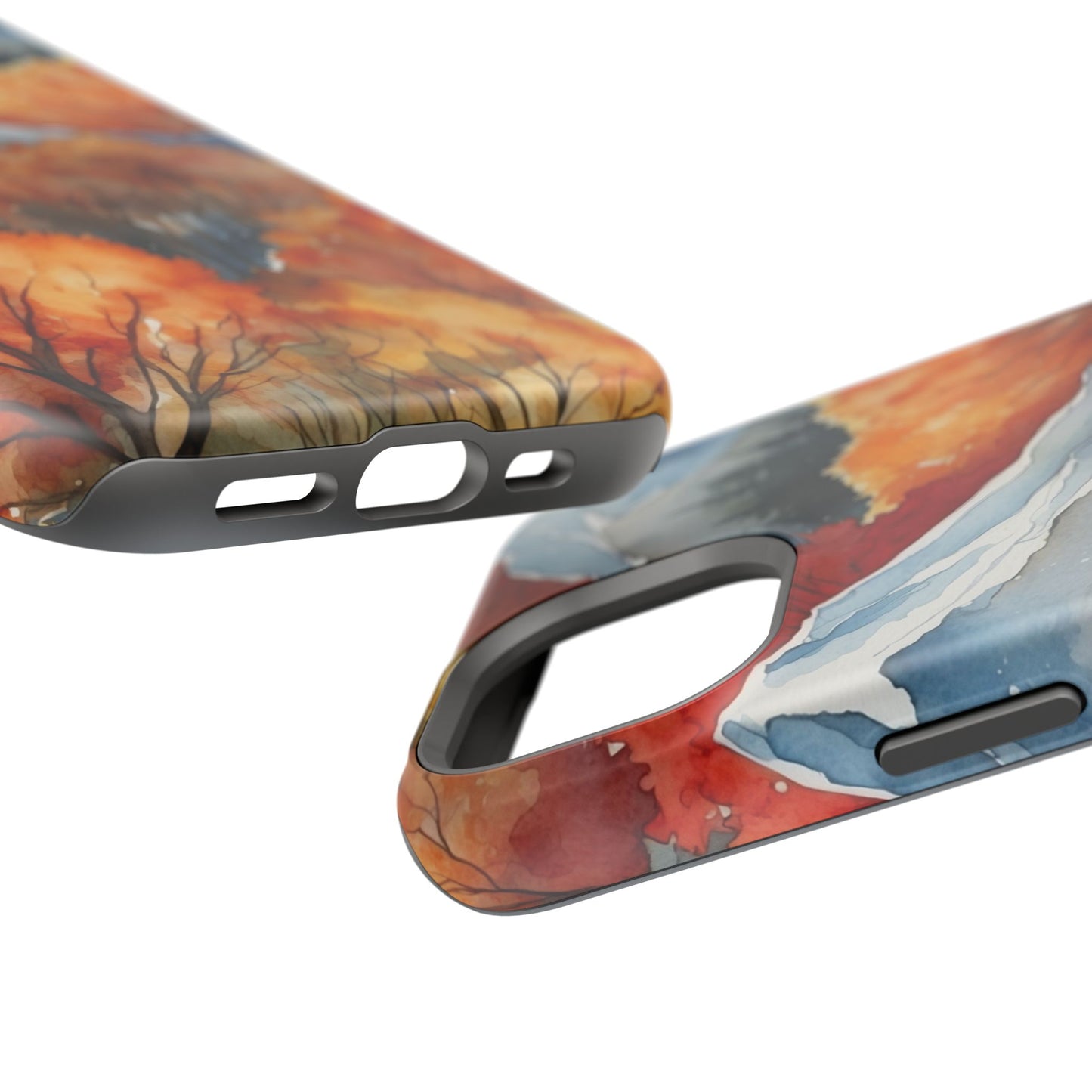 Autumn Mountain Forest Watercolor - MagSafe iPhone Case