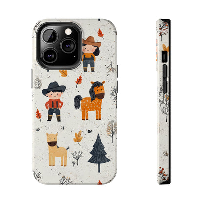 Cowboy Adventures Tough iPhone Case – Cute Western Theme, Dual - Layer Protection - BOGO Cases