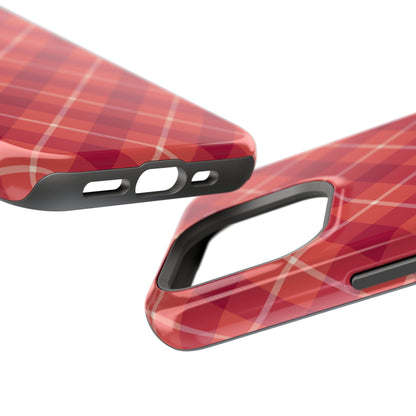 Red Plaid Crisscross – MagSafe iPhone Case