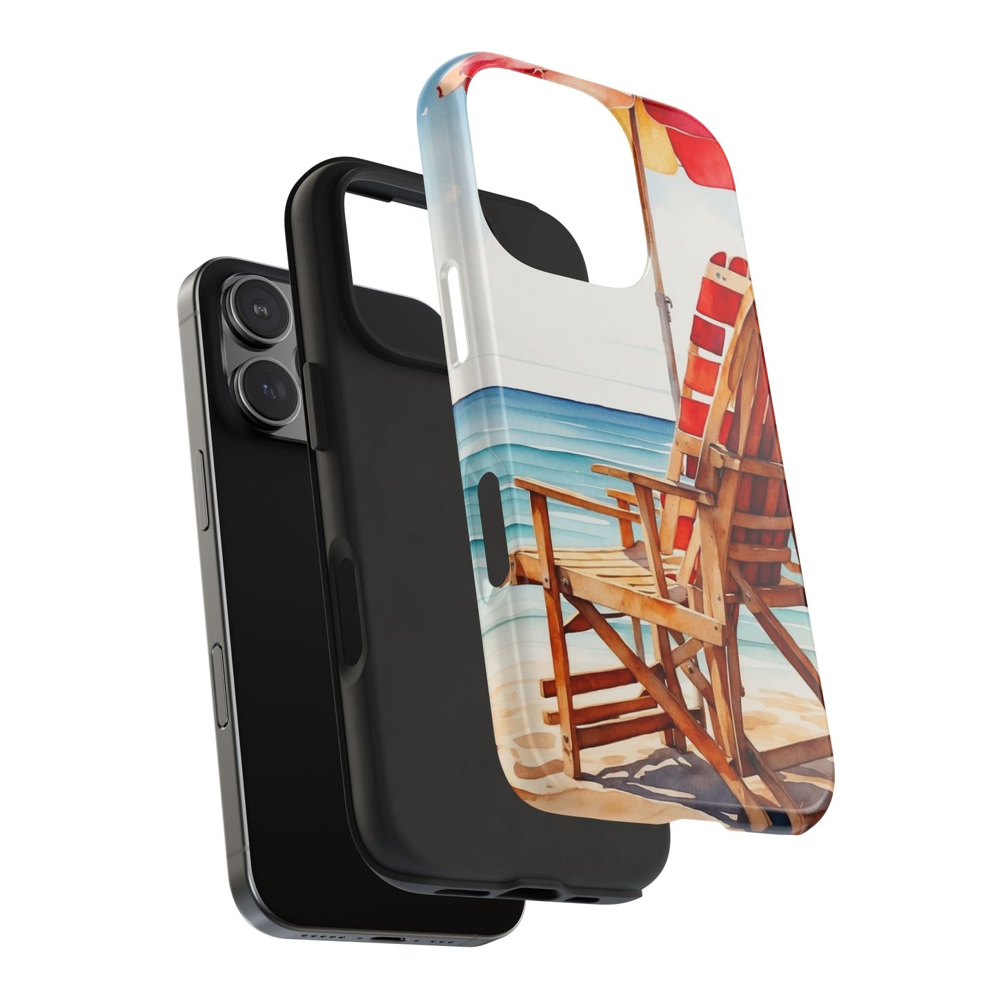 Beach Bliss iPhone Series Case – Relaxing Seaside Chair and Umbrella Design