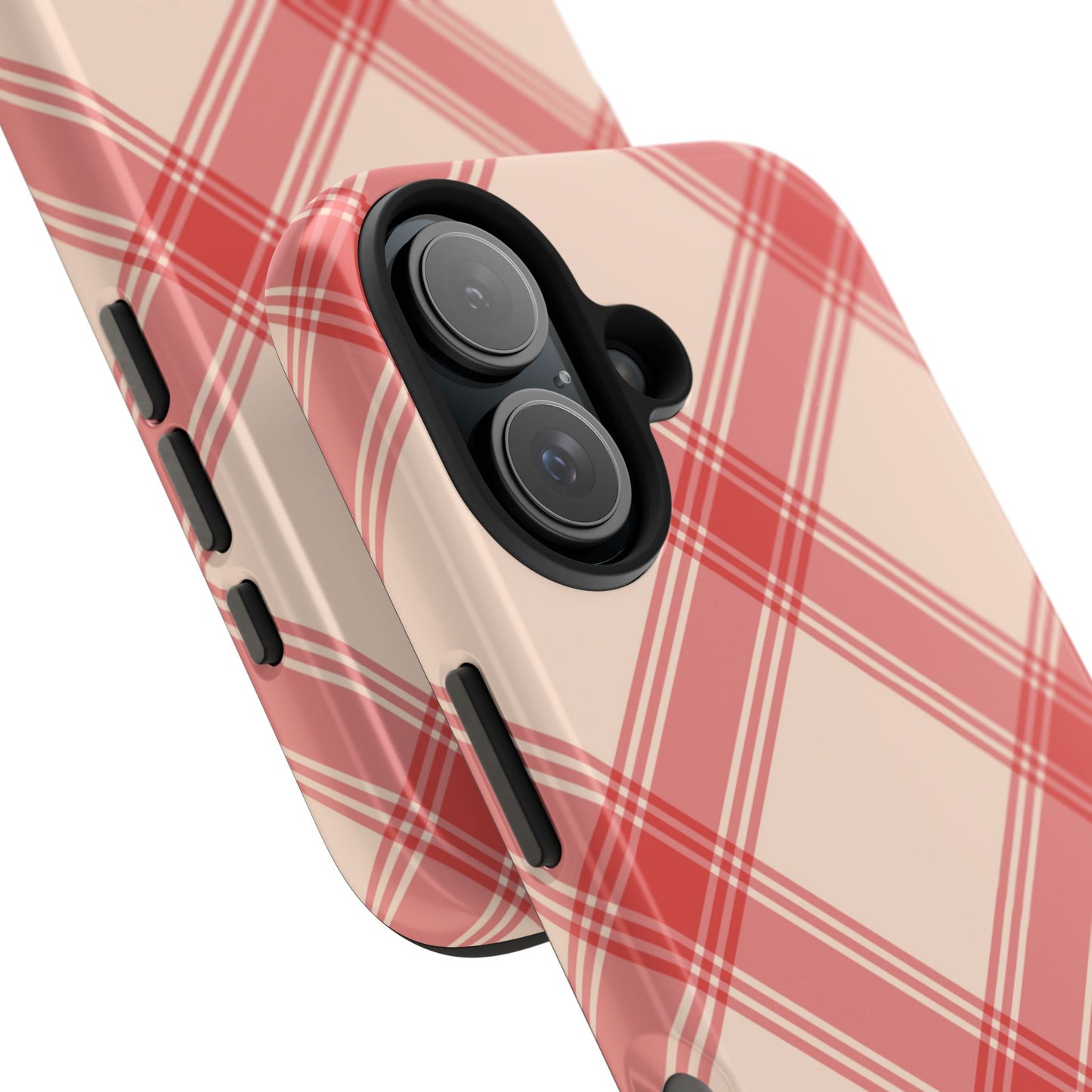 Soft Peachy Red Plaid iPhone Case