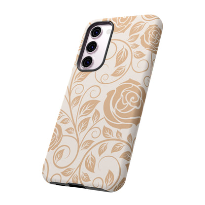 Vintage Rose Vine Tough Samsung Galaxy Case – Elegant Floral Pattern with Dual-Layer Protection