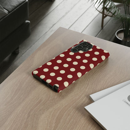 Classic Red & Cream Polka Dots - Samsung Galaxy Case