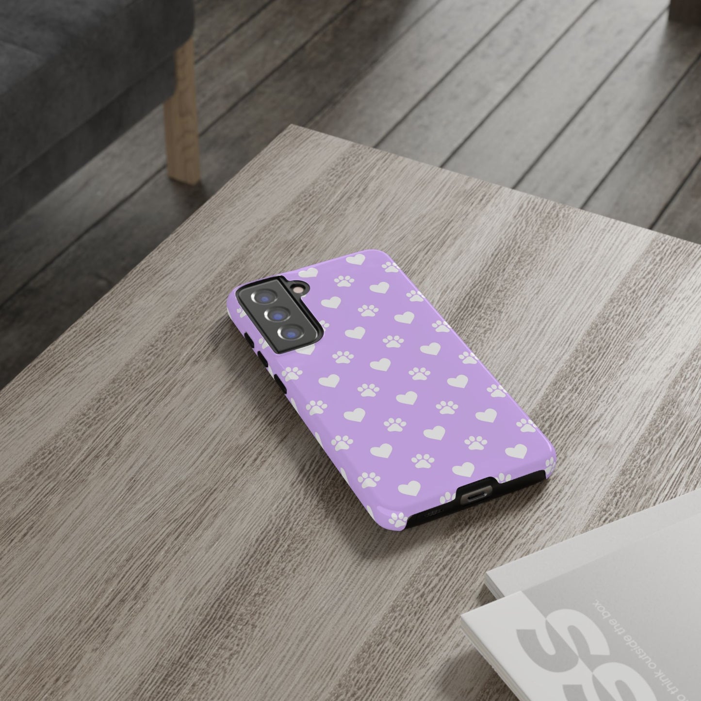 Lilac Paw Prints & Hearts – Samsung Galaxy Case