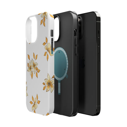 Delicate Yellow Blossom MagSafe iPhone Case – Minimalist Floral Design with Matte Finish