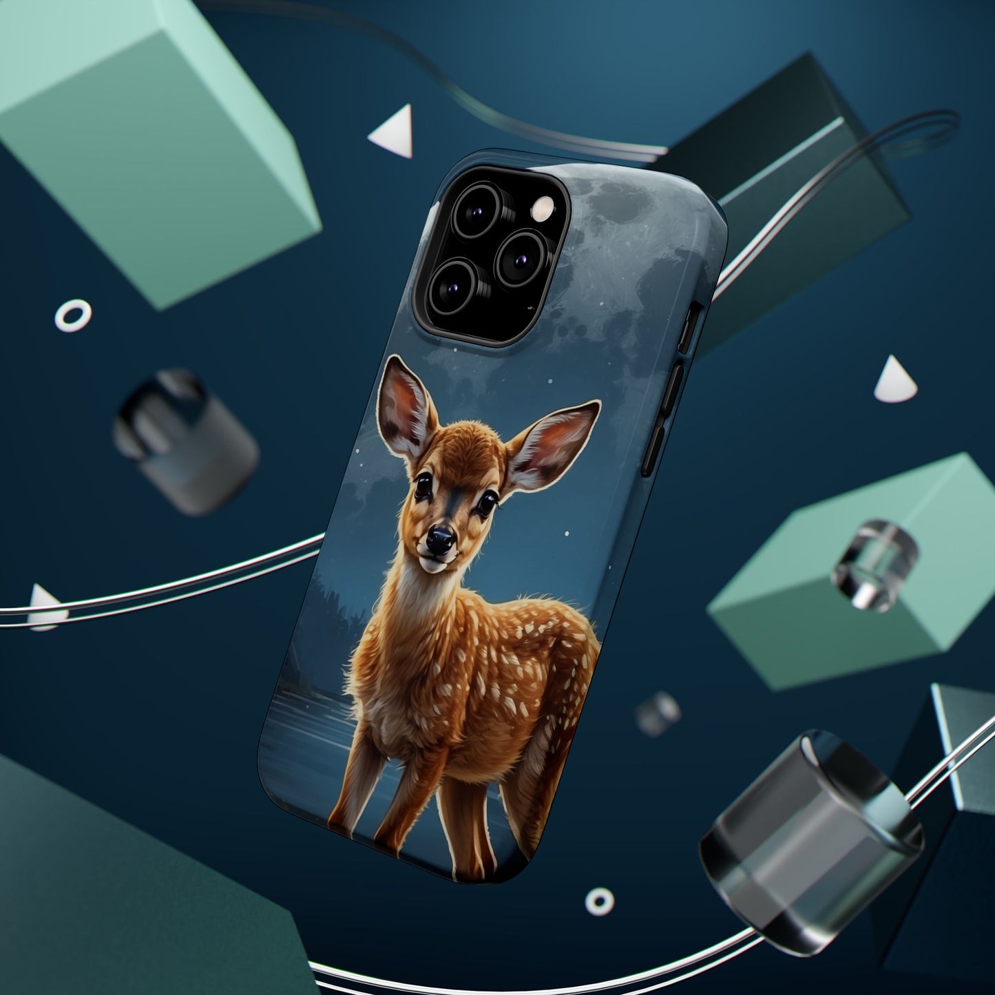 MagSafe-Compatible iPhone Case – Enchanted Fawn Under the Moonlit Sky