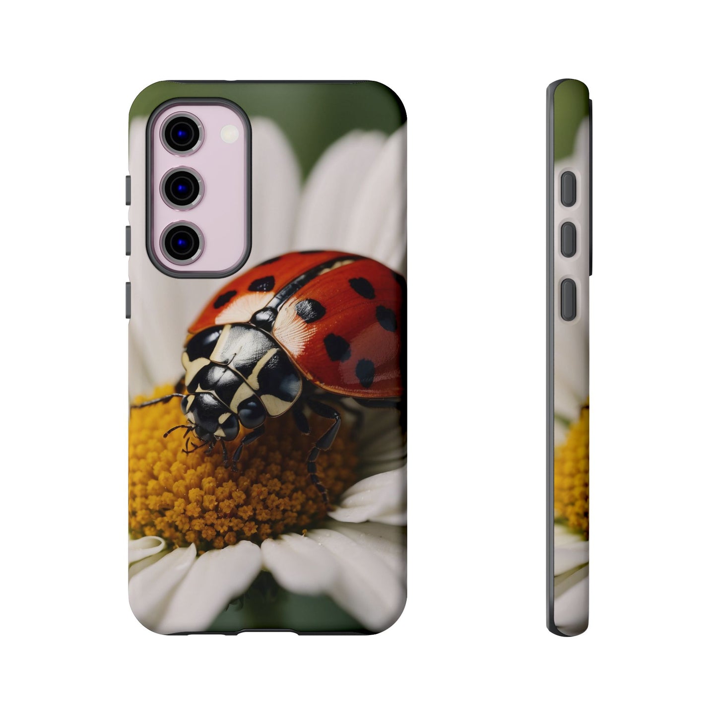 Samsung Galaxy Case: Ladybug on White Daisy