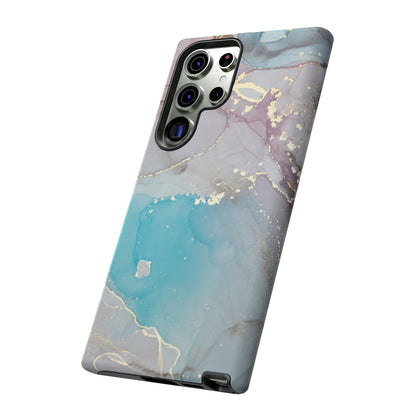 Sky Blue & Purple Marble Wave – Samsung Galaxy Case with Elegant Swirl Design